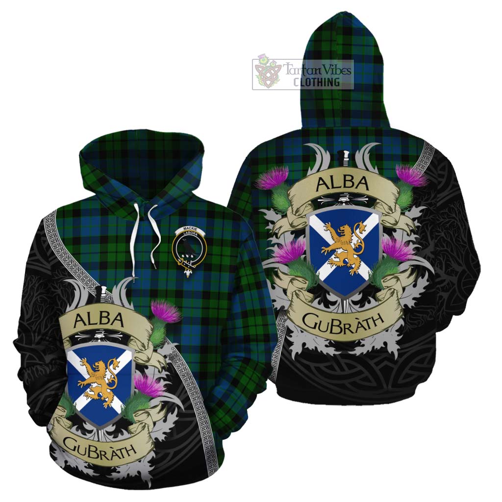 Tartan Vibes Clothing MacKie (McKie) Tartan Family Crest Cotton Hoodie Lion Rampant Royal Thistle Shield Celtic Inspired