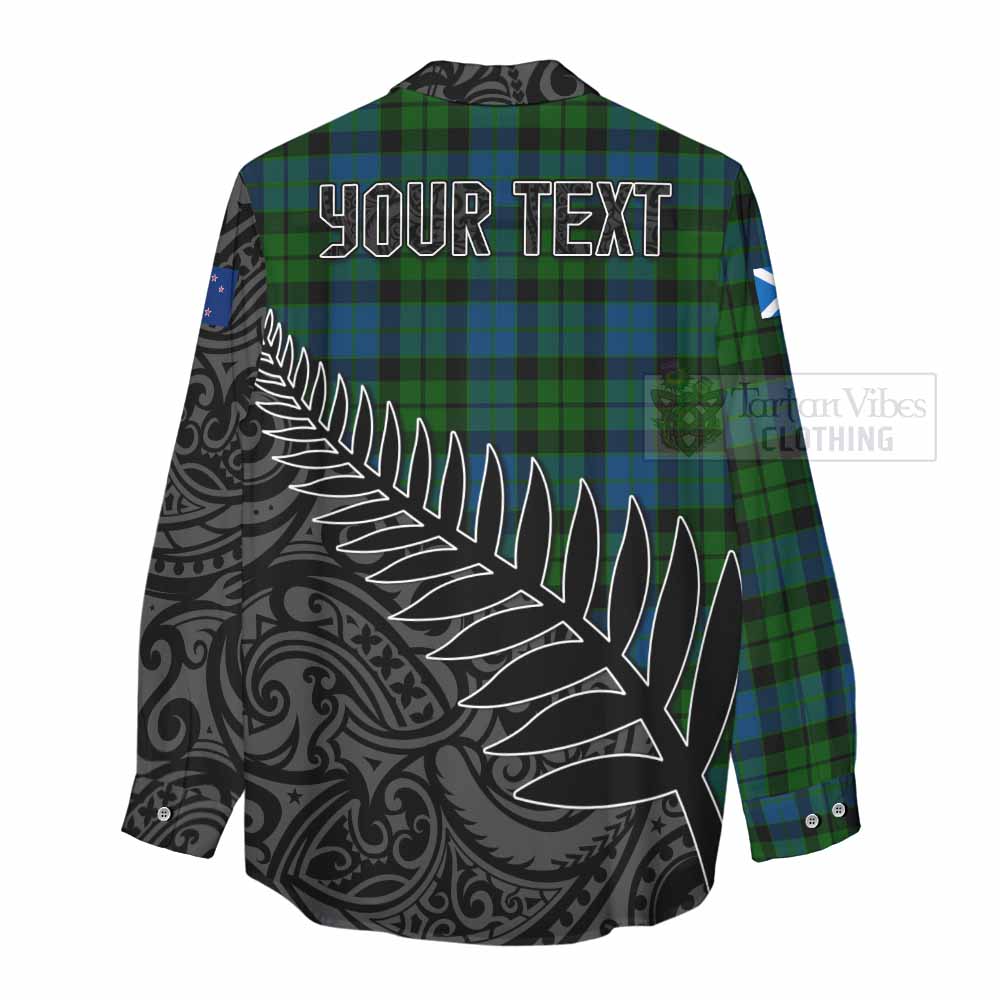 Tartan Vibes Clothing MacKie (McKie) Crest Tartan Women's Casual Shirt with New Zealand Silver Fern Half Style