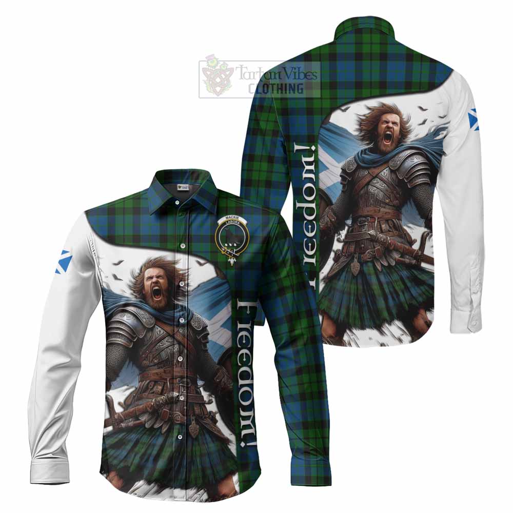 Tartan Vibes Clothing MacKie (McKie) Crest Tartan Long Sleeve Button Shirt Inspired by the Freedom of Scottish Warrior