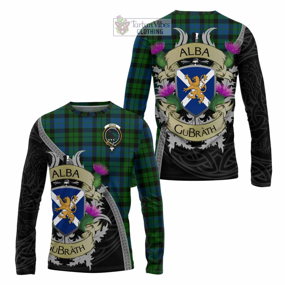Tartan Vibes Clothing MacKie (McKie) Tartan Family Crest Long Sleeve T-Shirt Lion Rampant Royal Thistle Shield Celtic Inspired