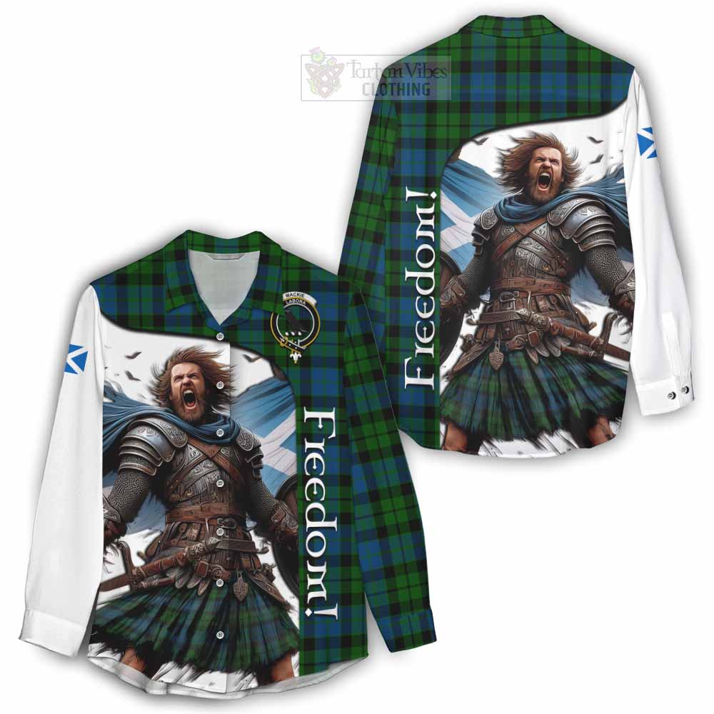 Tartan Vibes Clothing MacKie (McKie) Crest Tartan Women's Casual Shirt Inspired by the Freedom of Scottish Warrior