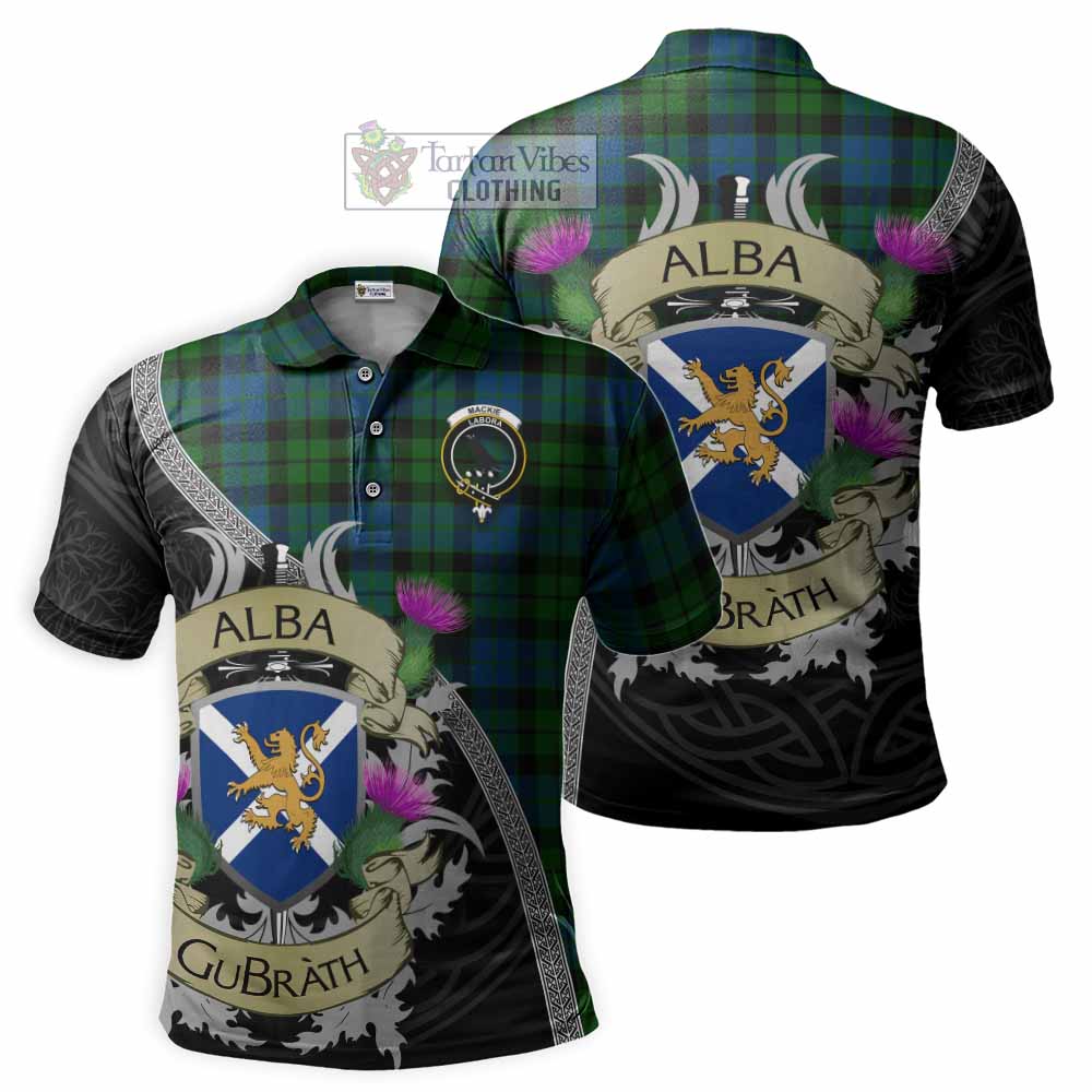 Tartan Vibes Clothing MacKie (McKie) Tartan Family Crest Polo Shirt Lion Rampant Royal Thistle Shield Celtic Inspired