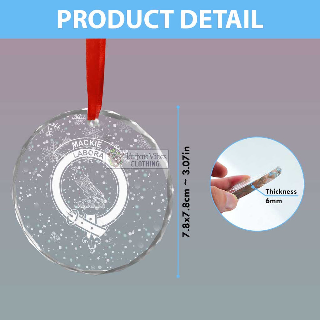 Tartan Vibes Clothing MacKie (McKie) Clan Crest Christmas Glass Ornament