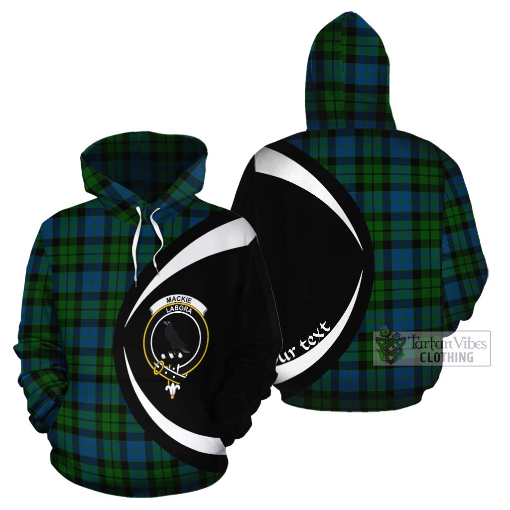 Tartan Vibes Clothing MacKie (McKie) Tartan Cotton Hoodie with Family Crest Circle Style