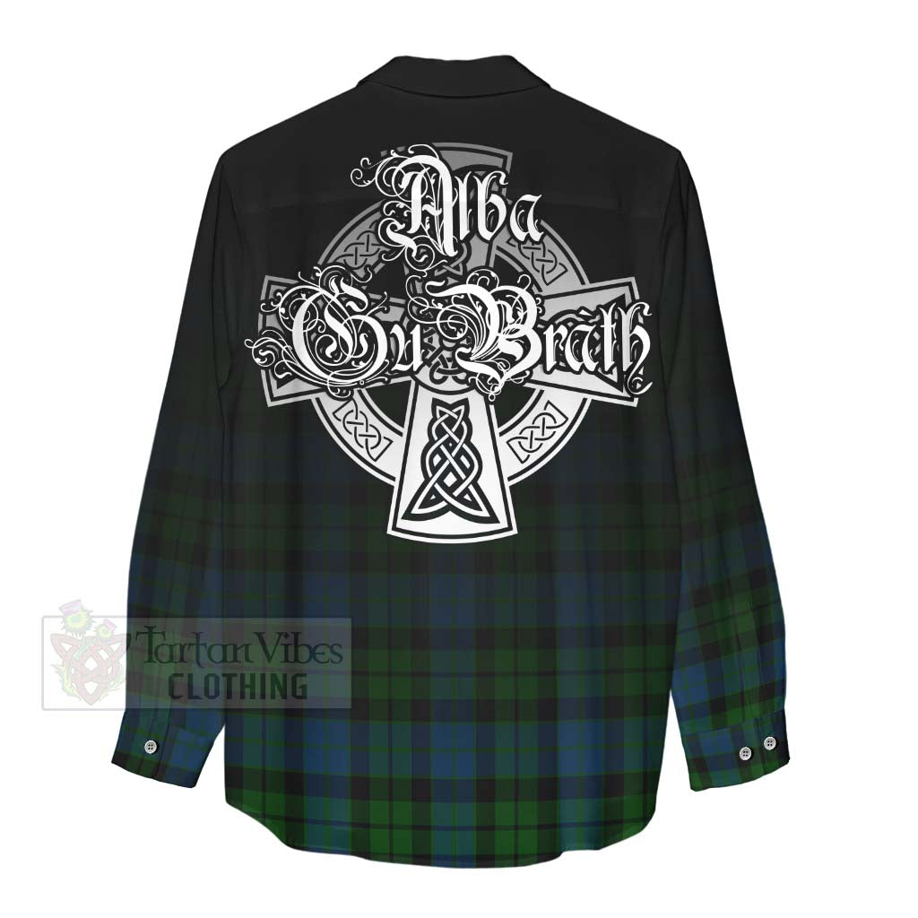Tartan Vibes Clothing MacKie (McKie) Tartan Women's Casual Shirt Featuring Alba Gu Brath Family Crest Celtic Inspired