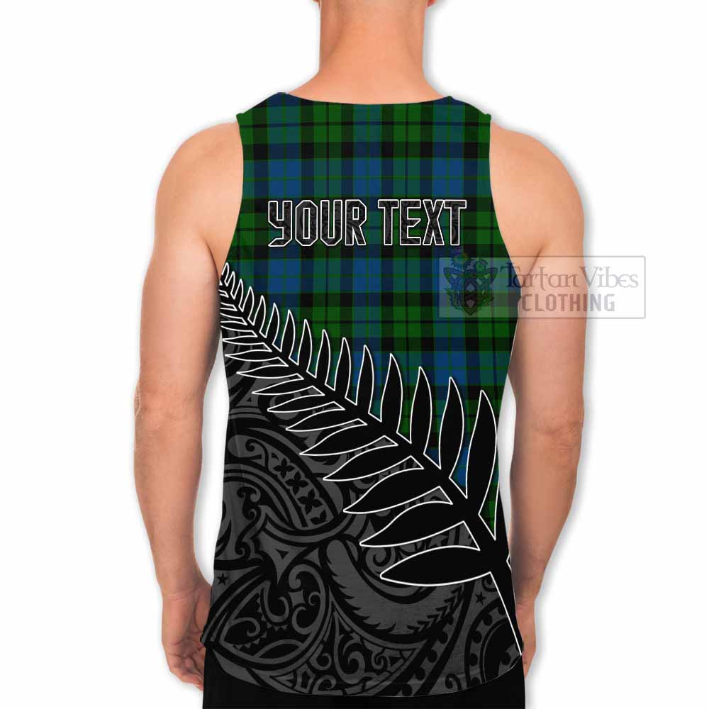 Tartan Vibes Clothing MacKie (McKie) Crest Tartan Men's Tank Top with New Zealand Silver Fern Half Style