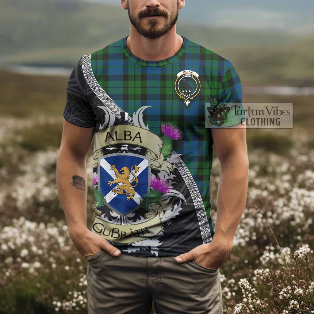 Tartan Vibes Clothing MacKie (McKie) Tartan Family Crest T-Shirt Lion Rampant Royal Thistle Shield Celtic Inspired