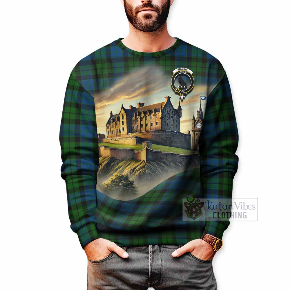 Tartan Vibes Clothing MacKie (McKie) Tartan Family Crest Sweatshirt with Scottish Ancient Castle Style