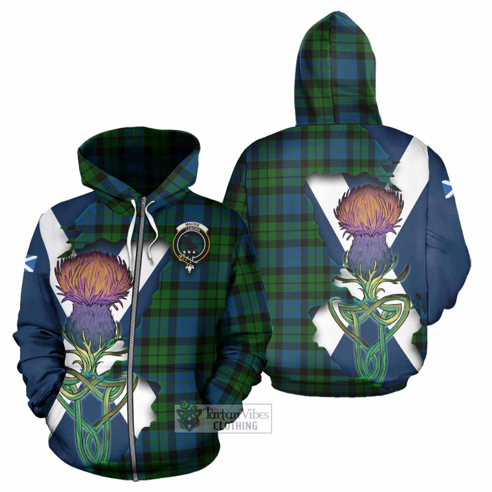 Tartan Vibes Clothing MacKie (McKie) Tartan Family Crest Hoodie Scottish Thistle Celtic Inspired