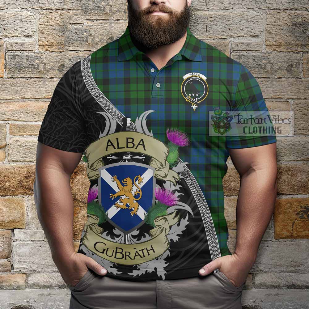 Tartan Vibes Clothing MacKie (McKie) Tartan Family Crest Polo Shirt Lion Rampant Royal Thistle Shield Celtic Inspired