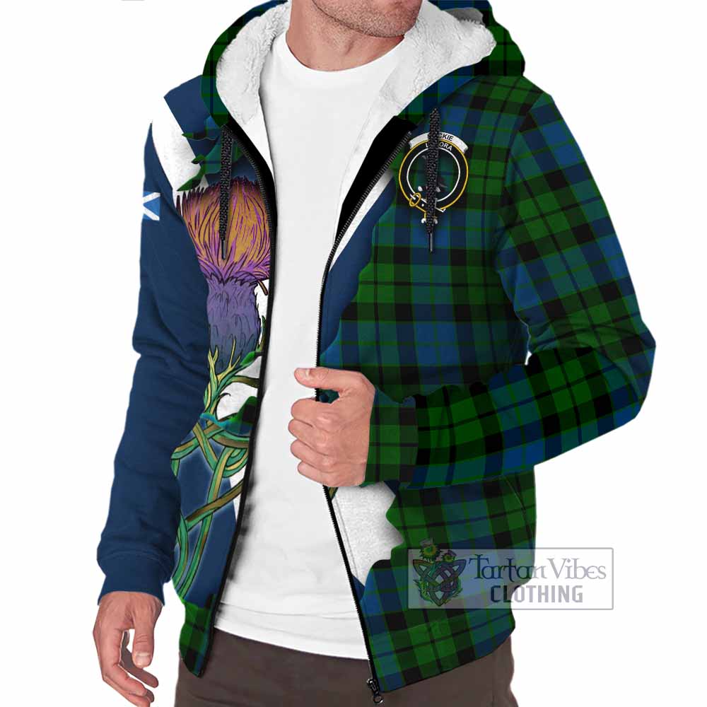 Tartan Vibes Clothing MacKie (McKie) Tartan Family Crest Sherpa Hoodie Scottish Thistle Celtic Inspired
