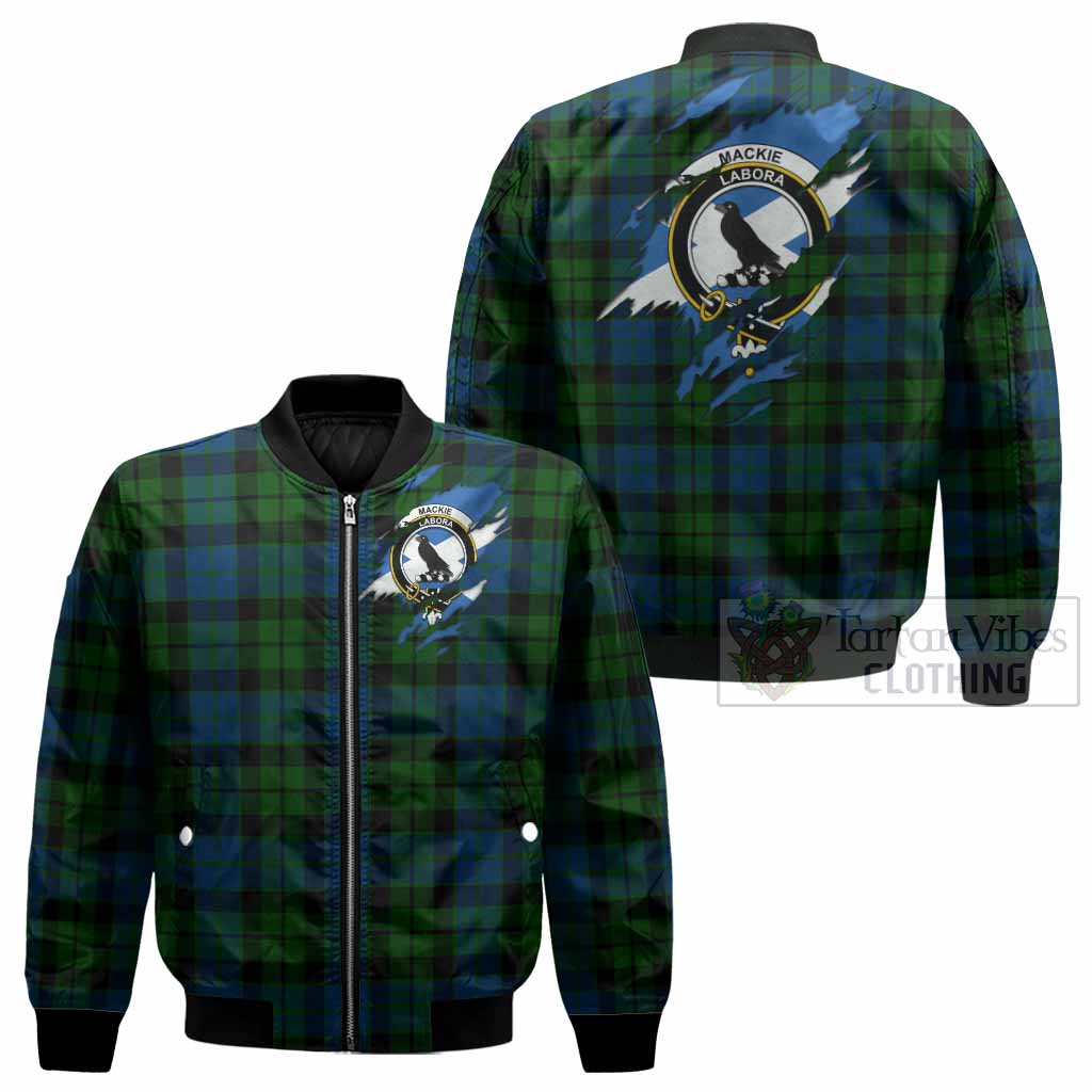 MacKie (McKie) Clan Crest In Me Tartan Bomber Jacket Scotland Flag Style