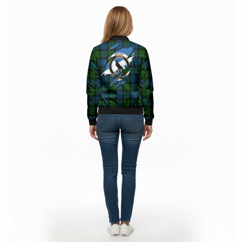 MacKie (McKie) Clan Crest In Me Tartan Bomber Jacket Scotland Flag Style