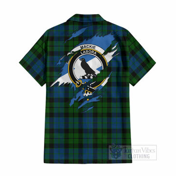 MacKie (McKie) Clan Crest In Me Tartan Cotton Hawaiian Shirt Scotland Flag Style