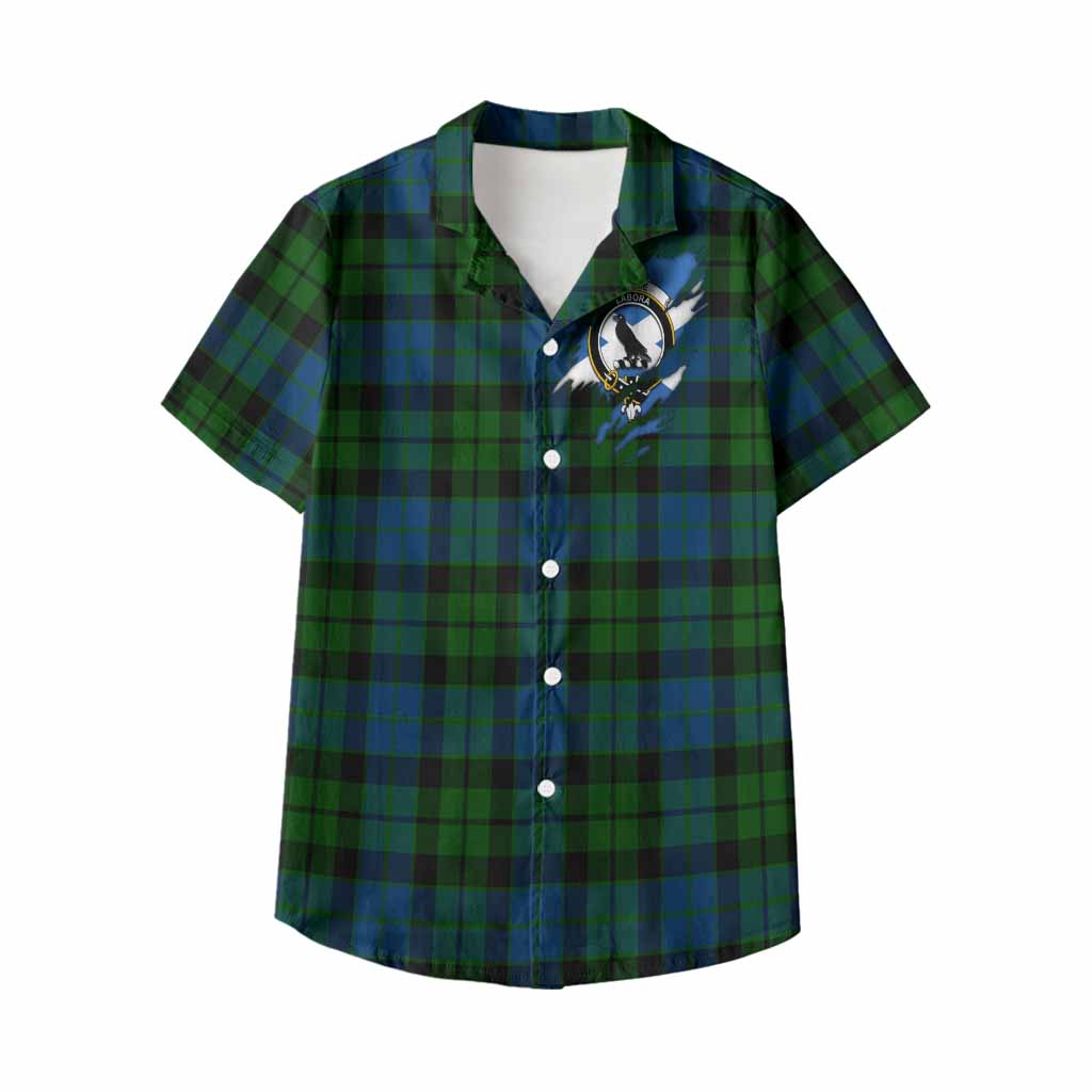 MacKie (McKie) Clan Crest In Me Tartan Kid Hawaiian Shirt Scotland Flag Style