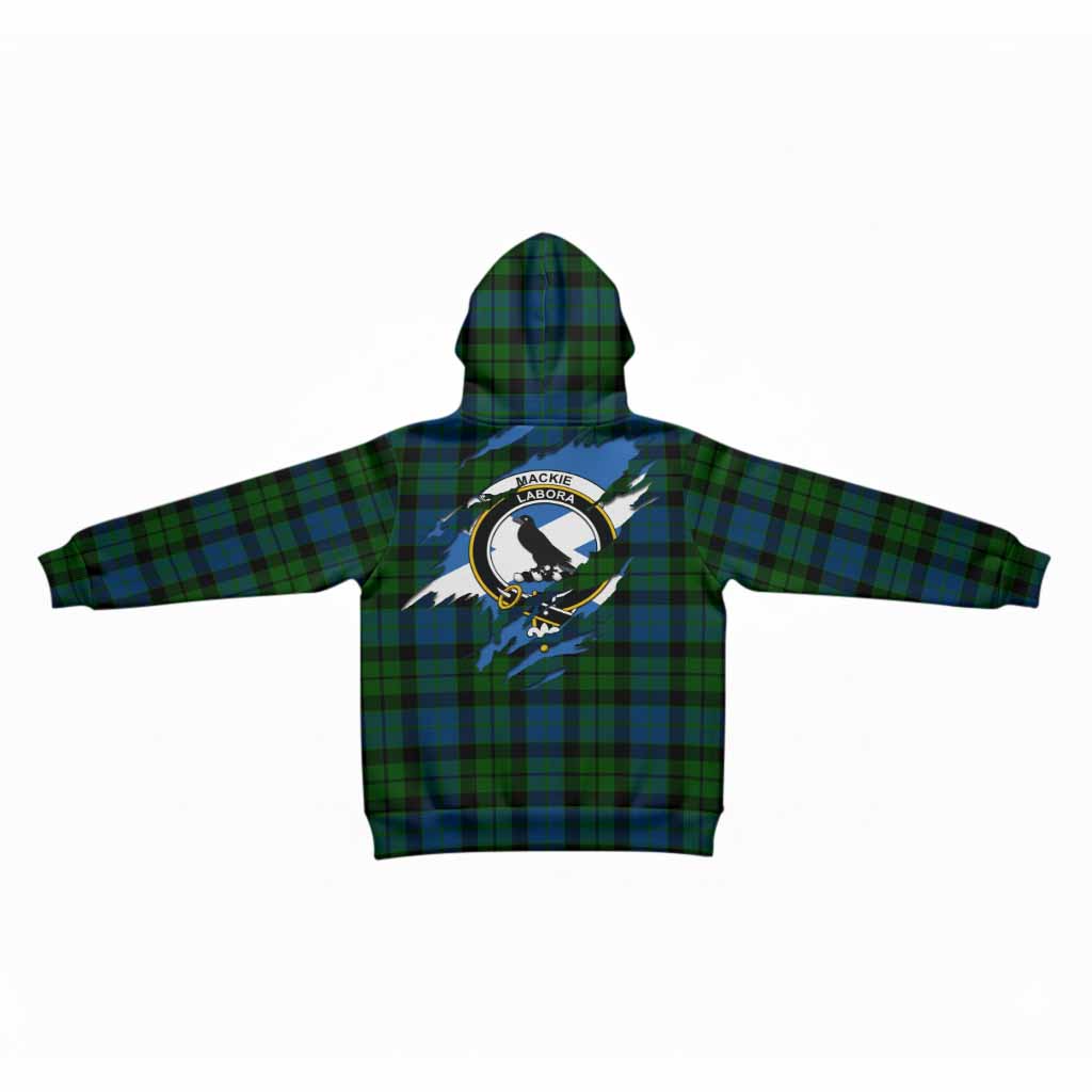MacKie (McKie) Clan Crest In Me Tartan Kid Hoodie Scotland Flag Style
