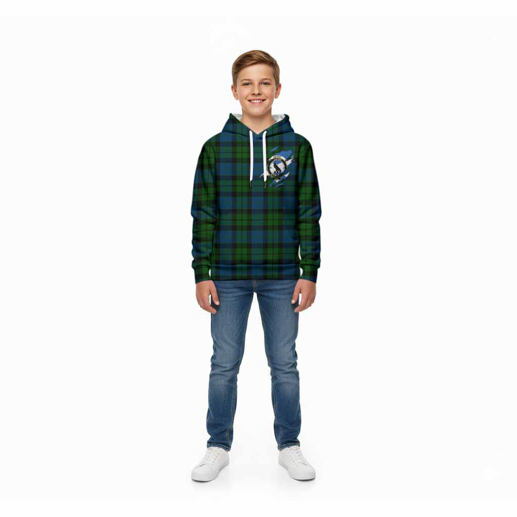 MacKie (McKie) Clan Crest In Me Tartan Kid Hoodie Scotland Flag Style