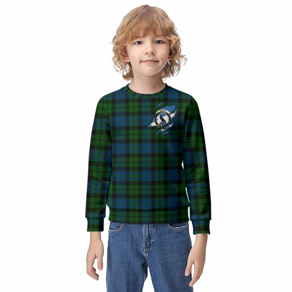 MacKie (McKie) Clan Crest In Me Tartan Kid Knitted Sweatshirt Scotland Flag Style