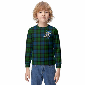 MacKie (McKie) Clan Crest In Me Tartan Kid Knitted Sweatshirt Scotland Flag Style