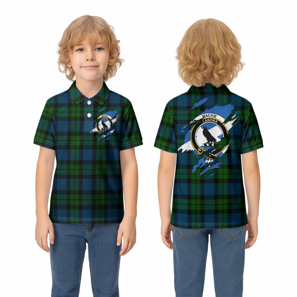 MacKie (McKie) Clan Crest In Me Tartan Kid Polo Shirt Scotland Flag Style
