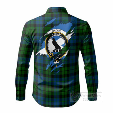 MacKie (McKie) Clan Crest In Me Tartan Long Sleeve Button Shirts Scotland Flag Style