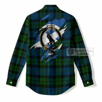 MacKie (McKie) Clan Crest In Me Tartan Women Casual Shirt Scotland Flag Style