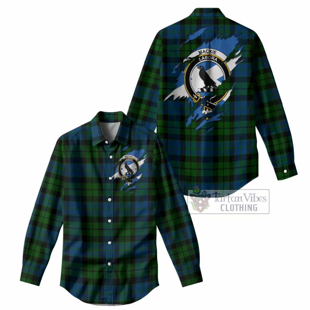 MacKie (McKie) Clan Crest In Me Tartan Women Casual Shirt Scotland Flag Style