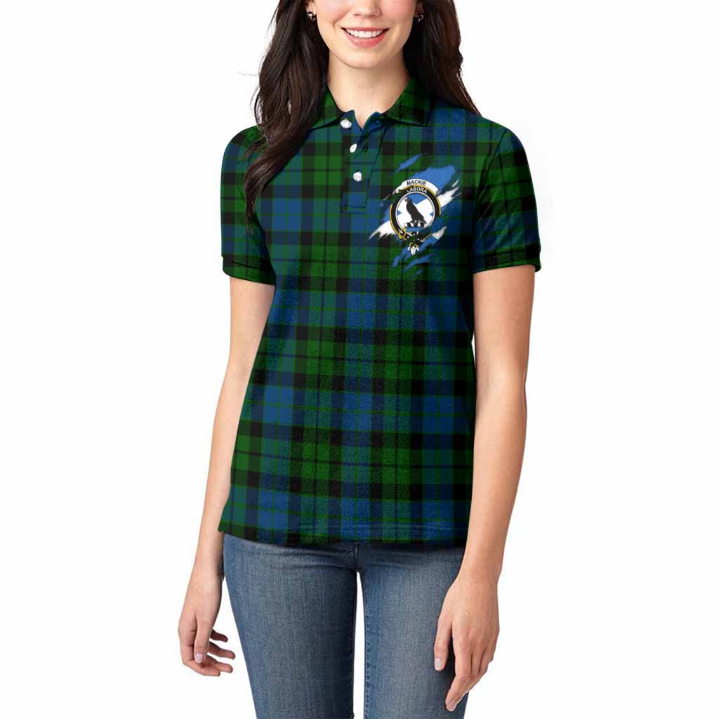 MacKie (McKie) Clan Crest In Me Tartan Women Polo Shirt Scotland Flag Style