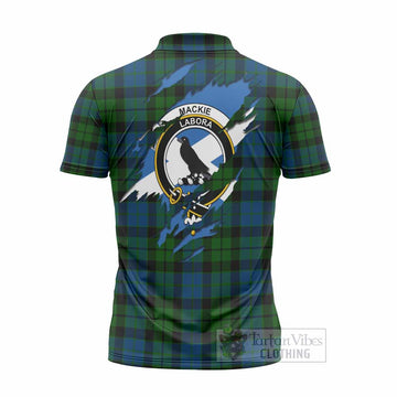 MacKie (McKie) Clan Crest In Me Tartan Zipper Polo Shirt Scotland Flag Style