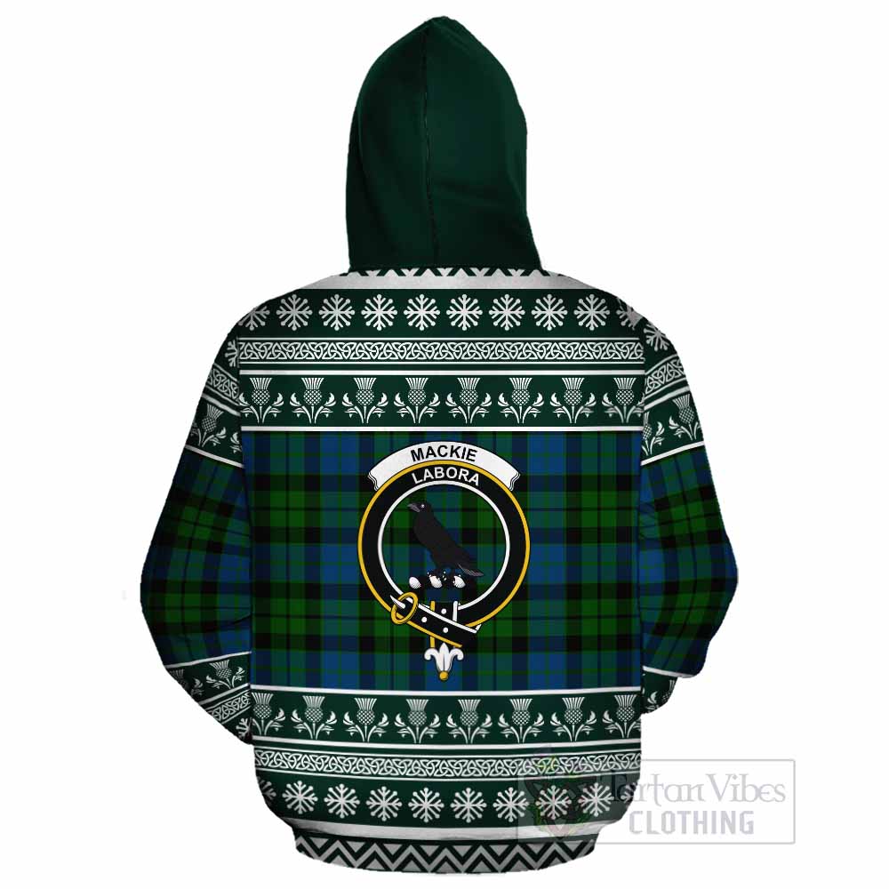 MacKie (McKie) Clan Tartan Christmas Cotton Hoodie with Family Crest - Tartan Vibes Clothing