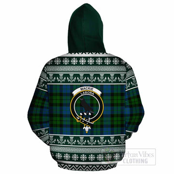 MacKie (McKie) Clan Tartan Christmas Cotton Hoodie with Family Crest - Tartan Vibes Clothing