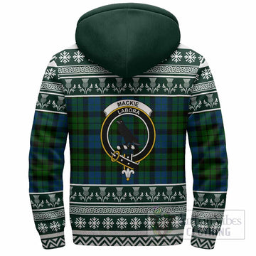 MacKie (McKie) Clan Tartan Christmas Fleece Hoodie with Family Crest