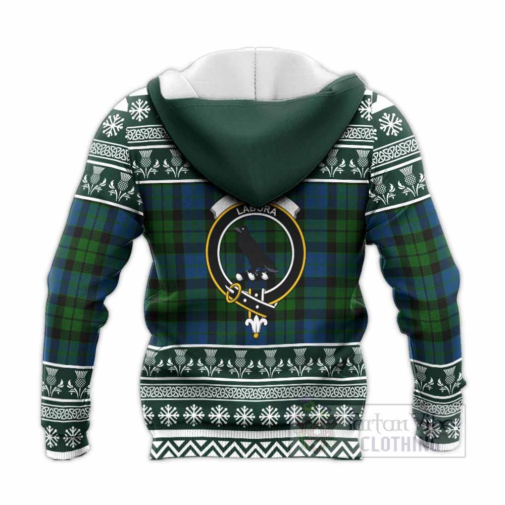 MacKie (McKie) Clan Tartan Christmas Knitted Hoodie with Family Crest - Tartan Vibes Clothing