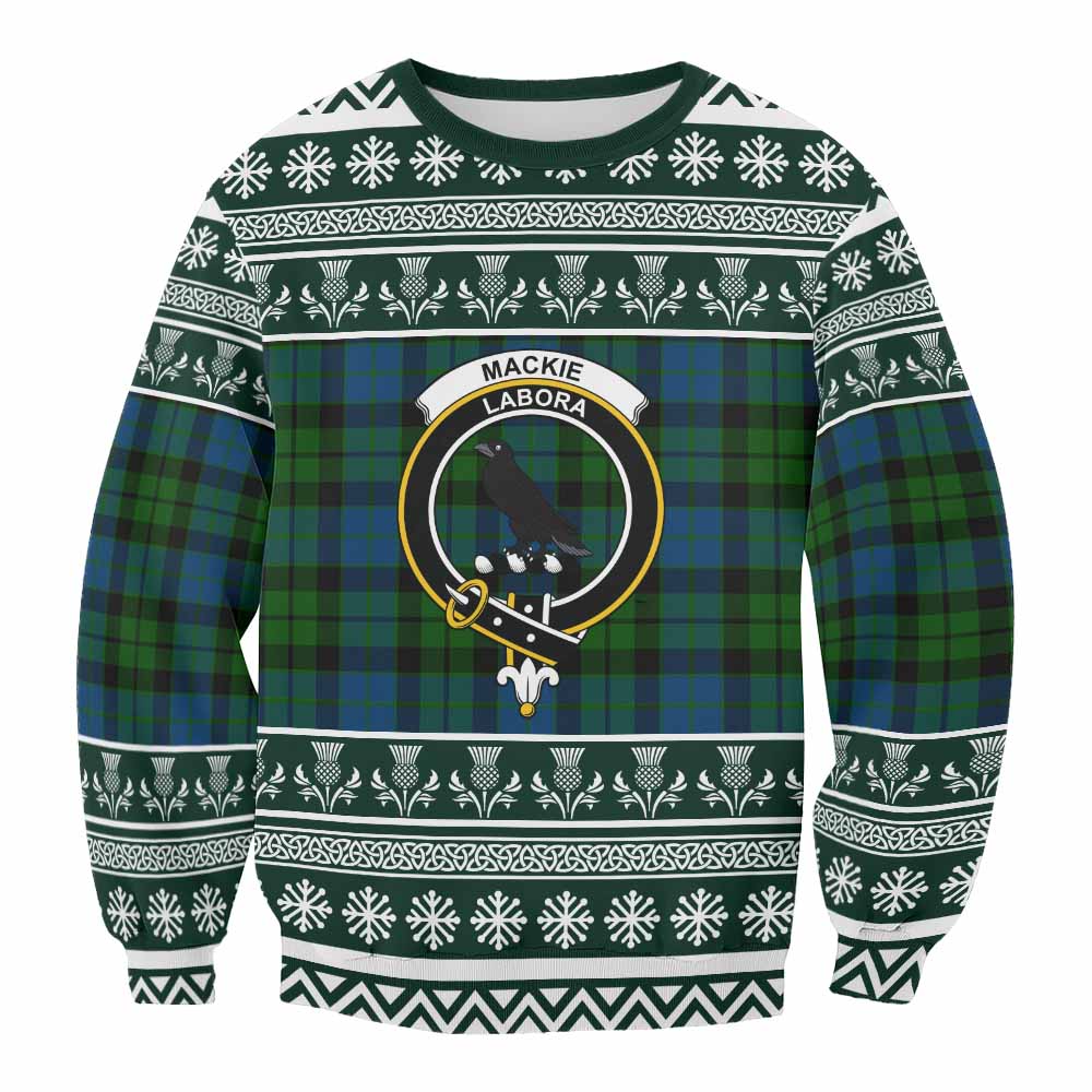 MacKie (McKie) Clan Tartan Christmas Sweatshirt with Family Crest - Tartan Vibes Clothing