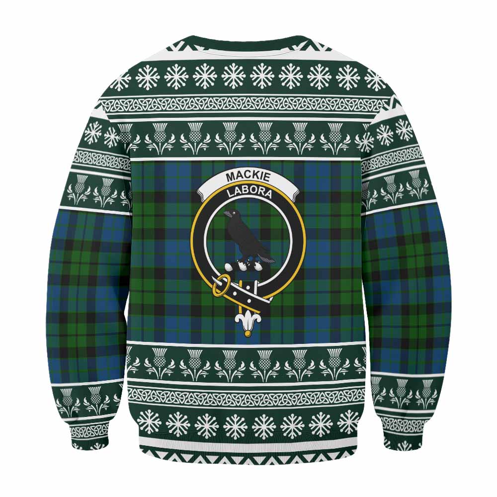 MacKie (McKie) Clan Tartan Christmas Sweatshirt with Family Crest - Tartan Vibes Clothing
