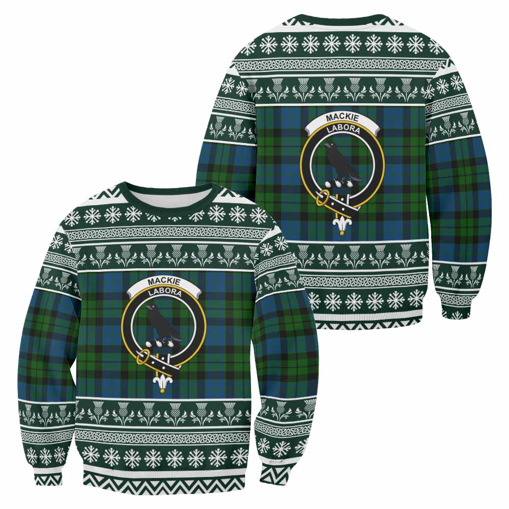 MacKie (McKie) Clan Tartan Christmas Sweatshirt with Family Crest - Tartan Vibes Clothing