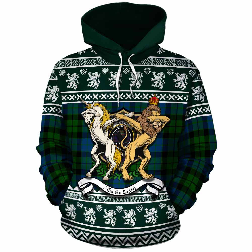 MacKie (McKie) Clan Tartan Crest Christmas Cotton Hoodie Coat of Arms Funny Style - Tartan Vibes Clothing