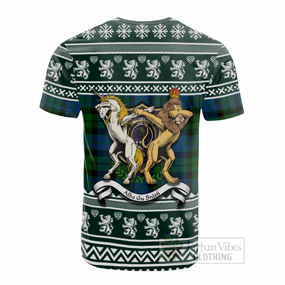 MacKie (McKie) Clan Tartan Crest Christmas Cotton T-shirt Coat of Arms Funny Style - Tartan Vibes Clothing