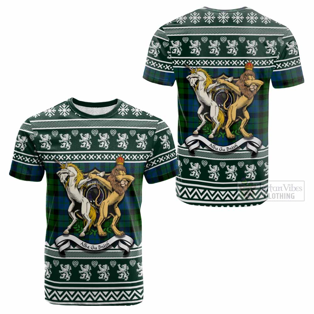 MacKie (McKie) Clan Tartan Crest Christmas Cotton T-shirt Coat of Arms Funny Style - Tartan Vibes Clothing