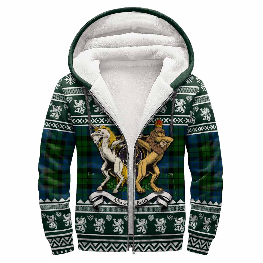 MacKie (McKie) Clan Tartan Crest Christmas Fleece Hoodie Coat of Arms Funny Style - Tartan Vibes Clothing