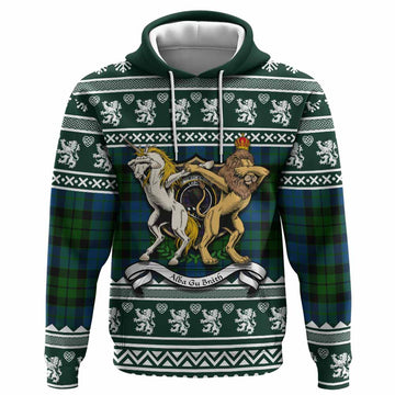 MacKie (McKie) Clan Tartan Crest Christmas Hoodie Coat of Arms Funny Style