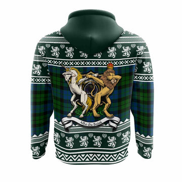 MacKie (McKie) Clan Tartan Crest Christmas Hoodie Coat of Arms Funny Style