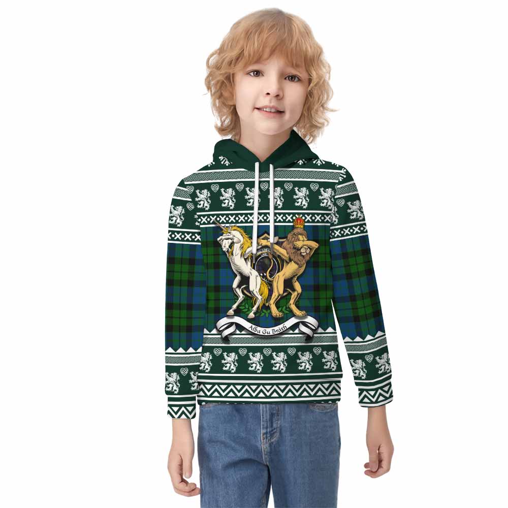 MacKie (McKie) Clan Tartan Crest Christmas Kid Hoodie Coat of Arms Funny Style - Tartan Vibes Clothing