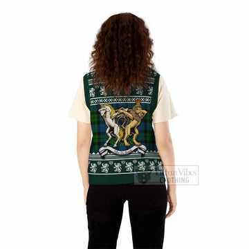 MacKie (McKie) Clan Tartan Crest Christmas Knitted V-Neck Vest Coat of Arms Funny Style - Tartan Vibes Clothing