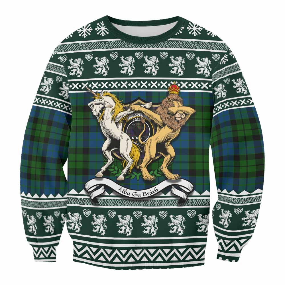 MacKie (McKie) Clan Tartan Crest Christmas Sweatshirt Coat of Arms Funny Style - Tartan Vibes Clothing