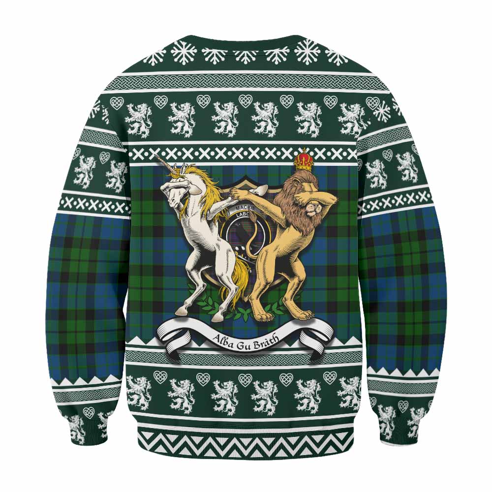 MacKie (McKie) Clan Tartan Crest Christmas Sweatshirt Coat of Arms Funny Style - Tartan Vibes Clothing