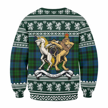MacKie (McKie) Clan Tartan Crest Christmas Sweatshirt Coat of Arms Funny Style