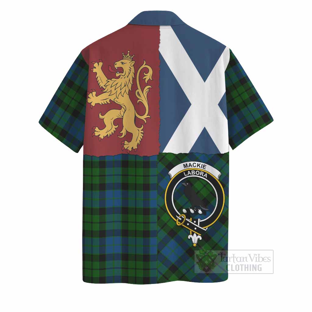 MacKie (McKie) Crest Tartan Hawaiian Shirt with Lion Rampant Saltire Style
