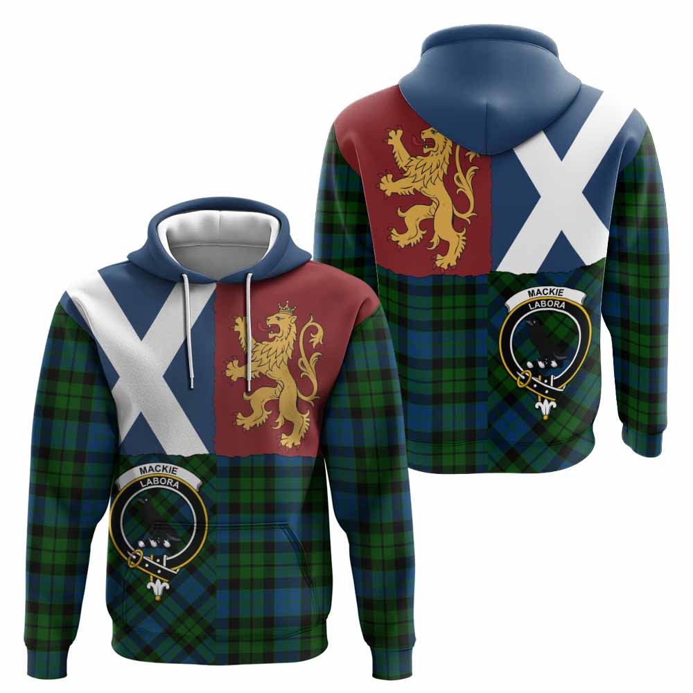 MacKie (McKie) Crest Tartan Hoodie with Lion Rampant Saltire Style