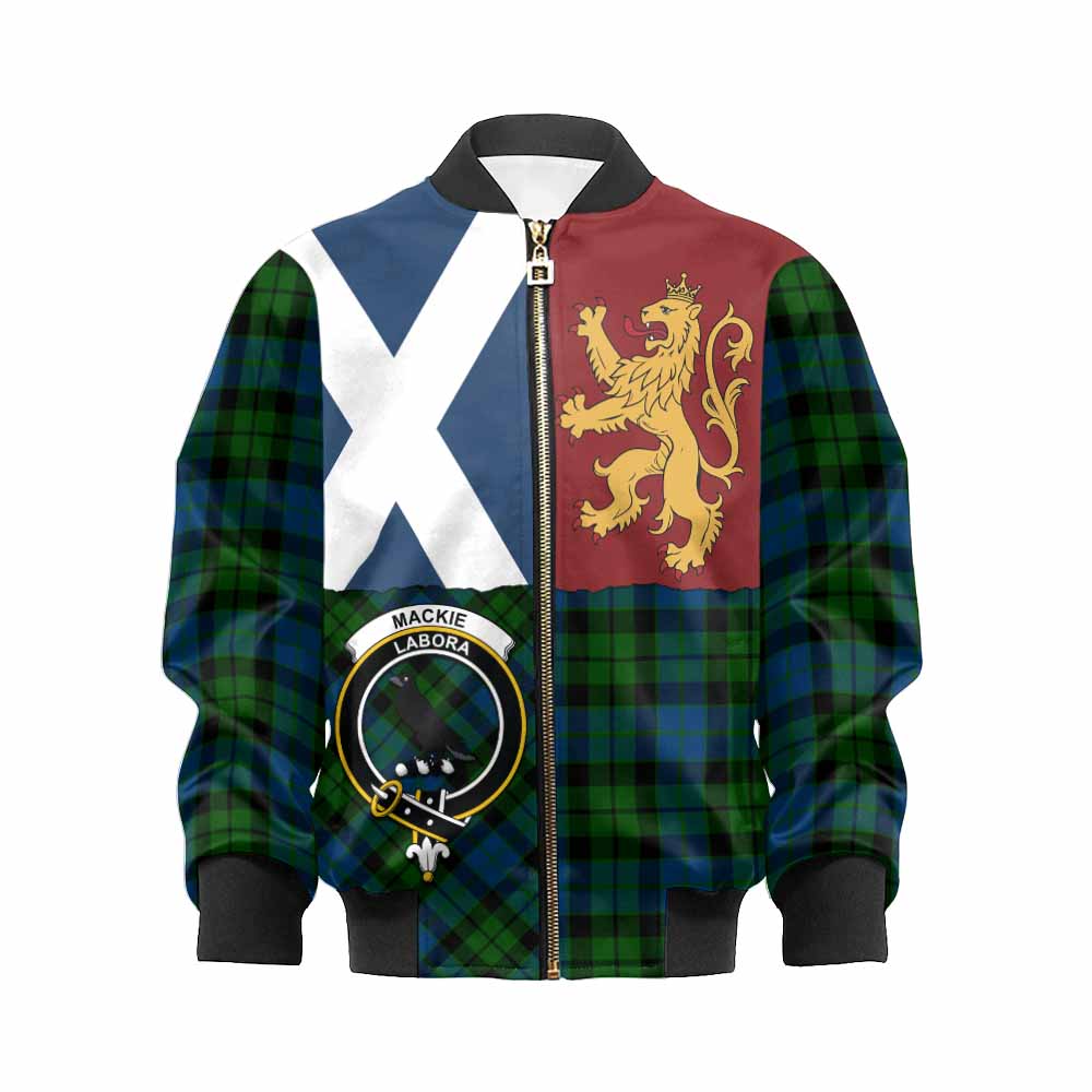 MacKie (McKie) Crest Tartan Kid Bomber Jacket with Lion Rampant Saltire Style - Tartan Vibes Clothing